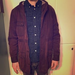 Arvust waxed canvas anorak parka of blood burgundy